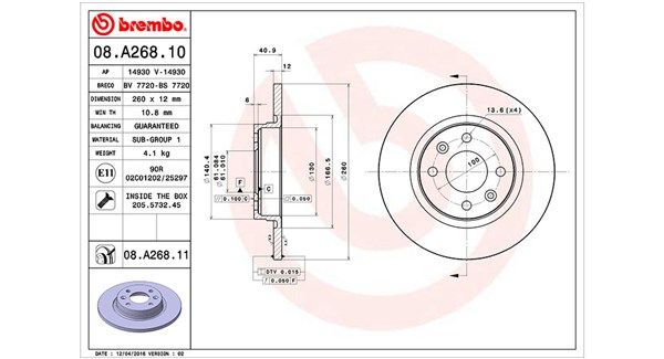 MAGNETI MARELLI Тормозной диск 360406061300